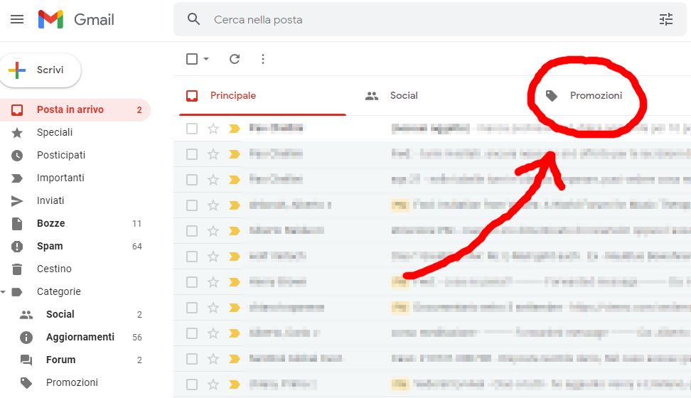 Promozioni in Gmail